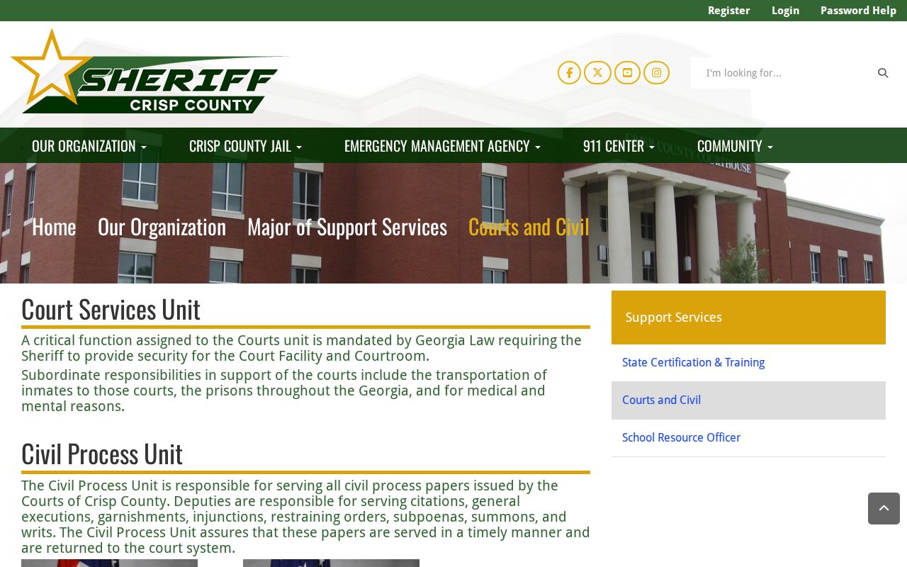 Crisp County warrant check court security and civil process