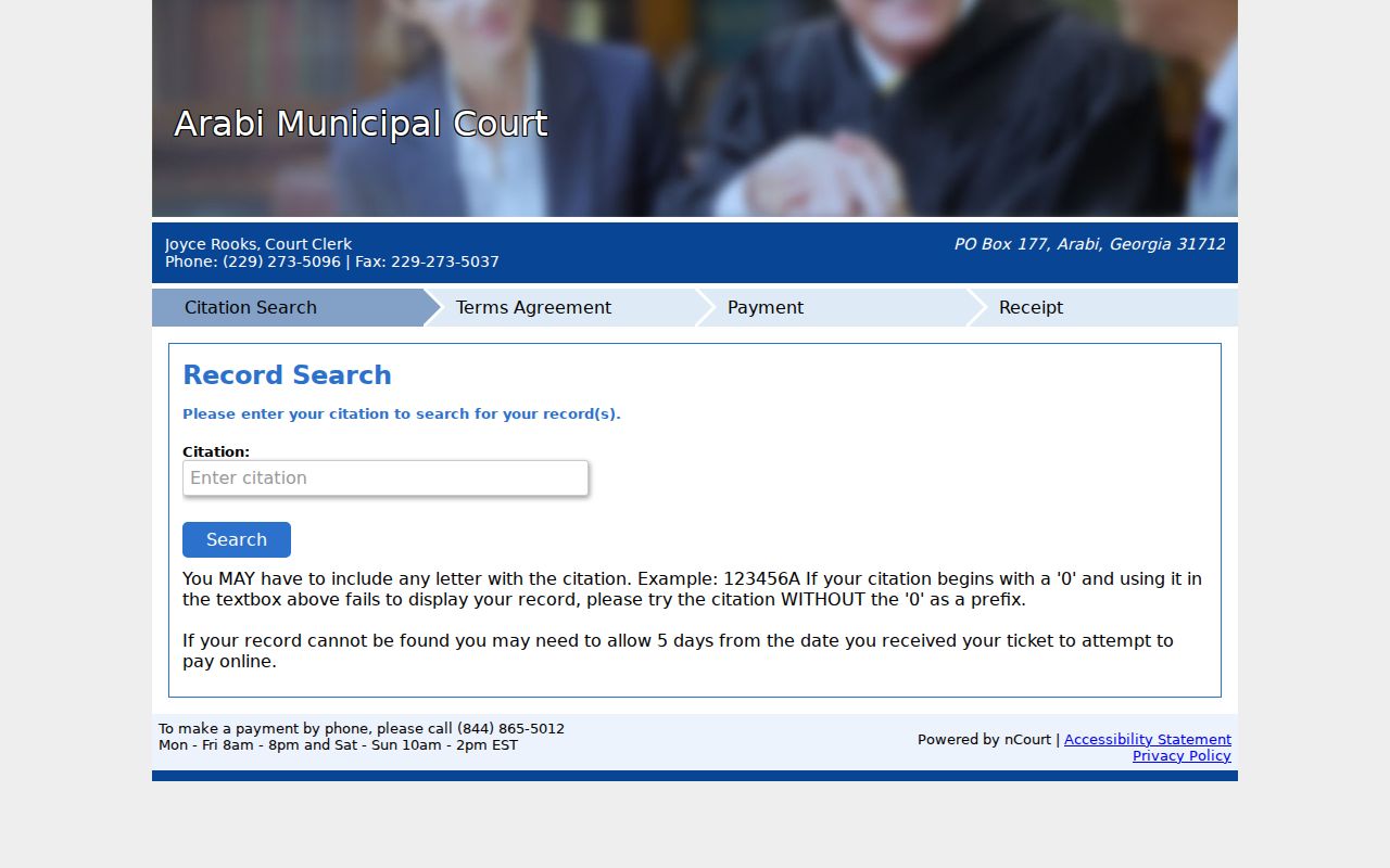 Arabi warrant records citation-number portal