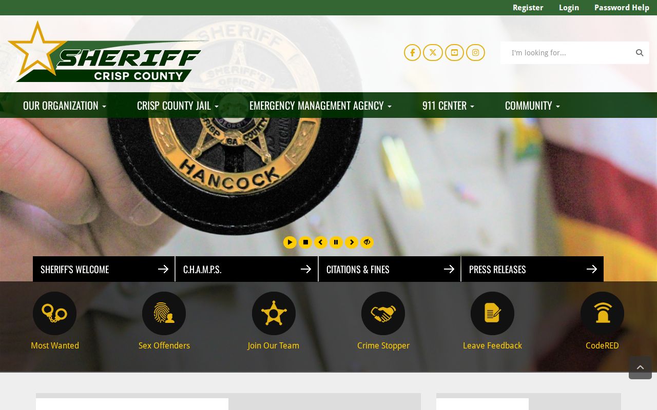 Crisp County warrant records Sheriff website entry point